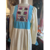 Robe longue bohème années 70 soie broderies TS