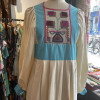 Robe longue bohème années 70 soie broderies TS