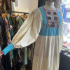 Robe longue bohème années 70 soie broderies TS