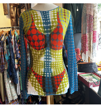 Rare Top Mesh cyber dots Jean Paul Gaultier TM