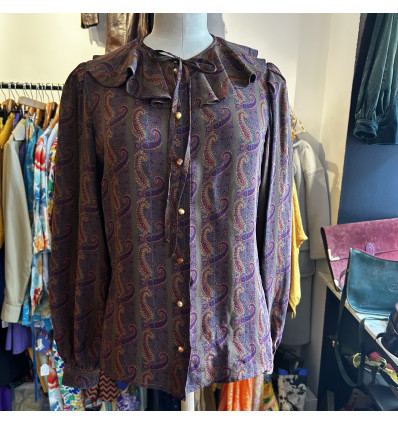 Blouse soie Emanuel Ungaro vintage TS imprimé cachemire
