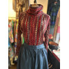 Blouse Lanvin vintage soie imprimé folk T40