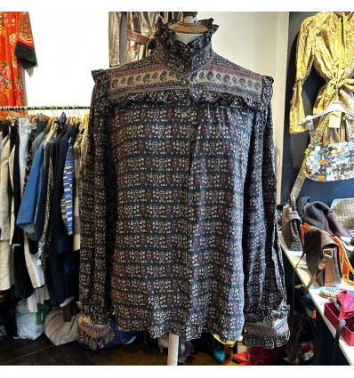 Blouse Louis Feraud vintage soie froufrou T38