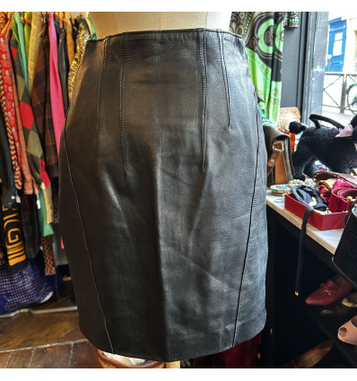 Jupe cuir Jean Claude Jitrois vintage TS