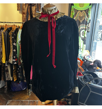 Blouse Christian DiorBoutique velours lamée TS