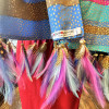 Rare étole soie Saint-Laurent rive gauche plumes