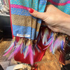 Rare étole soie Saint-Laurent rive gauche plumes
