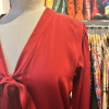 Blouse Saint-Laurent vintage T38 rubis satinée
