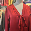 Blouse Saint-Laurent vintage T38 rubis satinée