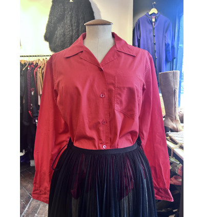 Blouse Saint-Laurent vintage coton rouge T42