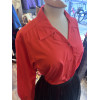 Blouse Saint-Laurent vintage coton rouge T42