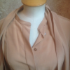 Blouse Chloé soie nude lavalliere