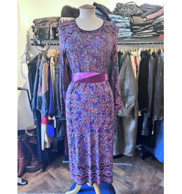 Robe Vintage Colorée Taille 38 - Imprimé Floral, Sans Manches, été