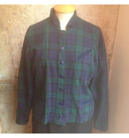 Pantalon évasé Vintage Ted Lapidus - Taille S - Tweed Vert - Occasion Très Bon état