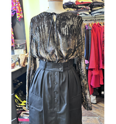 Blouse velours dévoré Anne Marie Beretta vintage TM/L