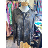 Blouse velours dévoré Anne Marie Beretta vintage TM/L