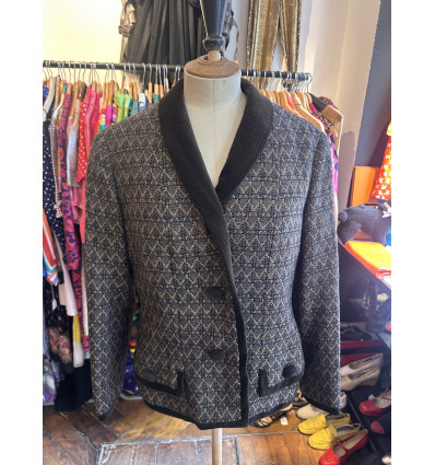 Veste Hermès vintage TS laine et velours