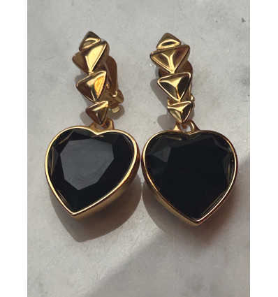 Paire de clips Yves Saint-Laurent vintage coeur
