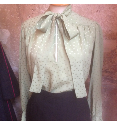 Blouse Saint-Laurent vintage T34 pois