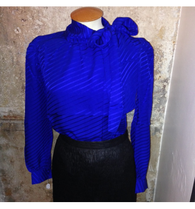 Blouse Saint-Laurent soie bleue 