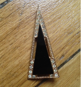 Broche Vintage Jean Louis Scherrer - Noire - Plastique - Bon état