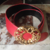 Ceinture vintage Nina Ricci cuir rouge