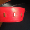 Ceinture vintage Nina Ricci cuir rouge