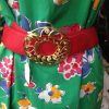Ceinture vintage Nina Ricci cuir rouge