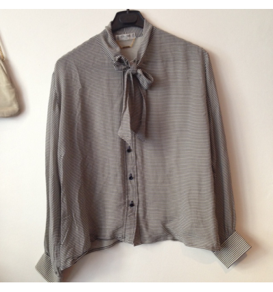 Blouse CELINE vintage soie rayures