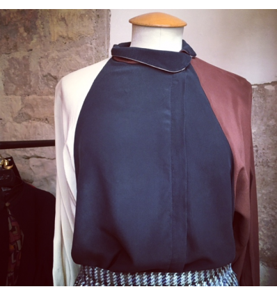 Blouse soie bicolore T38