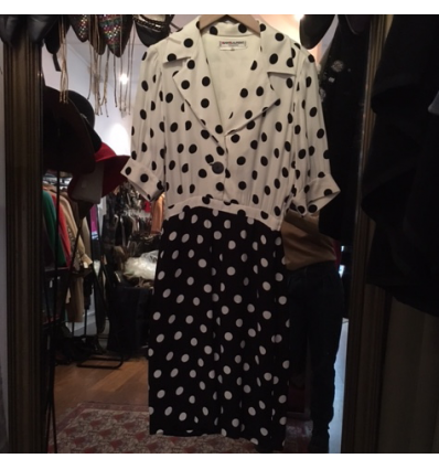 Robe Saint-Laurent vintage pois T38