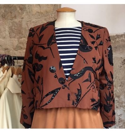 Veste CHLOE vintage brodée de sequins TM/L