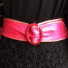 Ceinture cuir metalisé rose YVES SAINT LAURENT VINTAGE