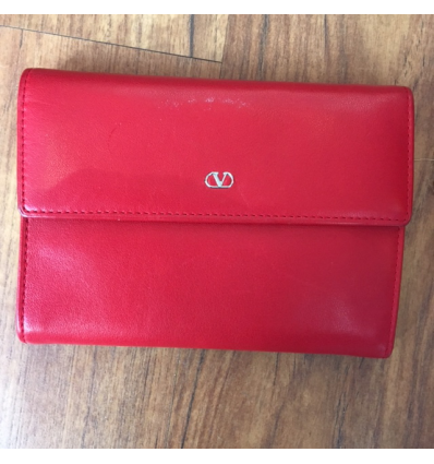 Porte-monnaie Valentino vintage cuir rouge