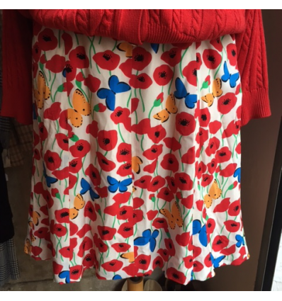 Jupe Saint-laurent vintage papillons soie T42
