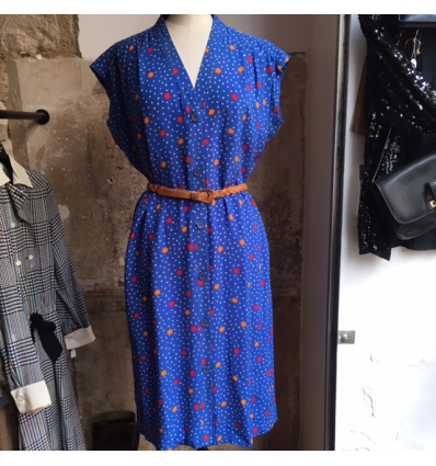 Robe GIVENCHY vintage en soie imprimé étoiles T36