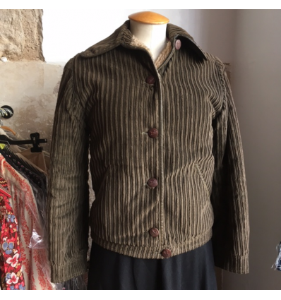 Blouson CELINE vintage T34/36 velours cotelé