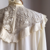 Blouse soie vintage dentelle taille unique