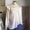 Blouse soie vintage dentelle taille unique