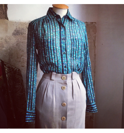 Chemise CELINE vintage imprimé floral T40