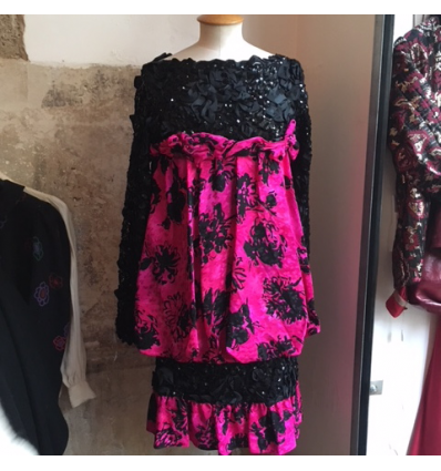 Robe Saint-Laurent vintage dentelle soie T40