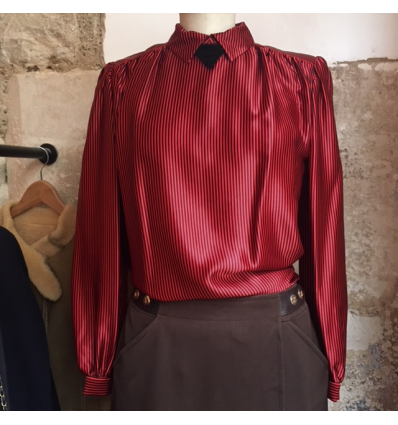 Blouse soie VALENTINO vintage rayures TM