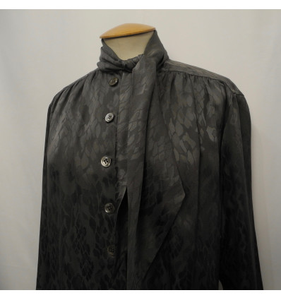Blouse soie YSL grise satinée