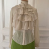 Blouse Valentino jabots froufrou TS