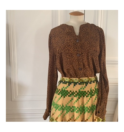 Blouse vintage Valentino leopard soie