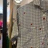 Blouse Guy Laroche soie graphique manches courtes