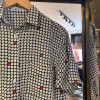 Blouse Guy Laroche soie graphique manches courtes