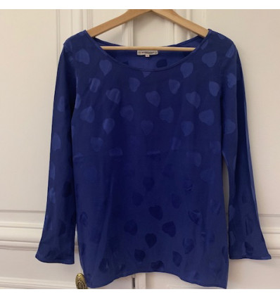 Blouse Saint-Laurent vintage coeurs soie
