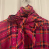 Blouse Saint Laurent vintage tartan lavallière