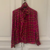 Blouse Saint Laurent vintage tartan lavallière